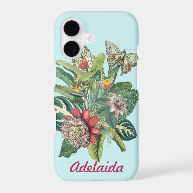 Coque iPhone Monogramme du paradis tropical (Verso)