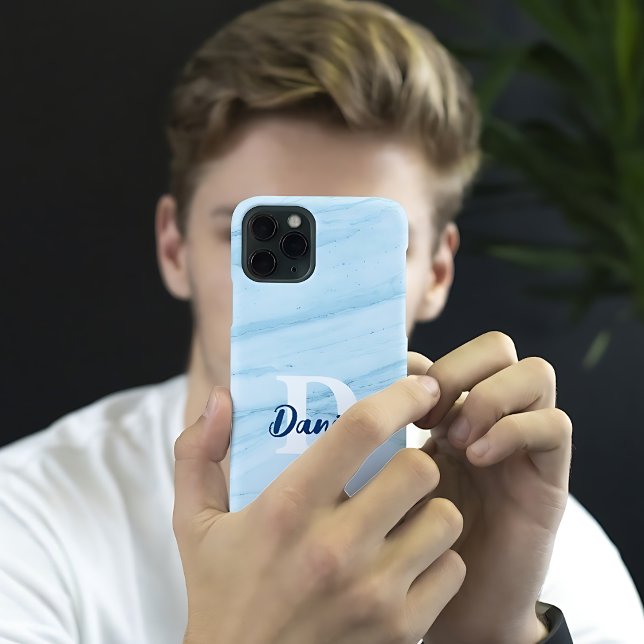 Coque iPhone Monogramme Élégant Classique Minimal Moderne (Créateur téléchargé)