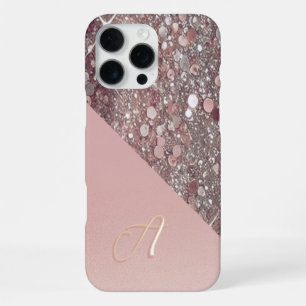 Coque iPhone 16 Pro Max Monogramme élégant en or rose