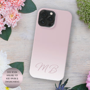 Monogramme élégant personnalisé rose mauve poussié