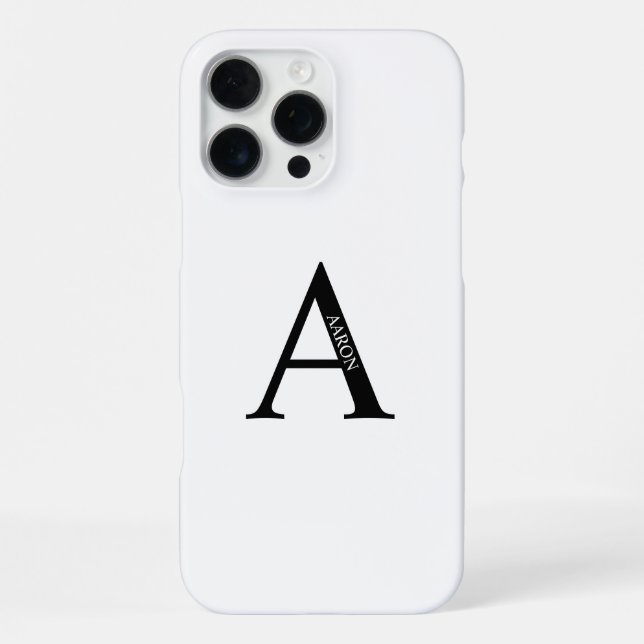 Coque iPhone Monogramme et nom personnalisés (Verso)