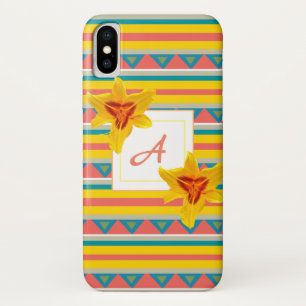 Coque iphone monogramme Fleurs Jaunes