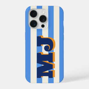 Monogramme Gras Personnalisé, Rayure Bleue