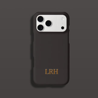 Monogramme Initial Minimaliste Chocolat Miel