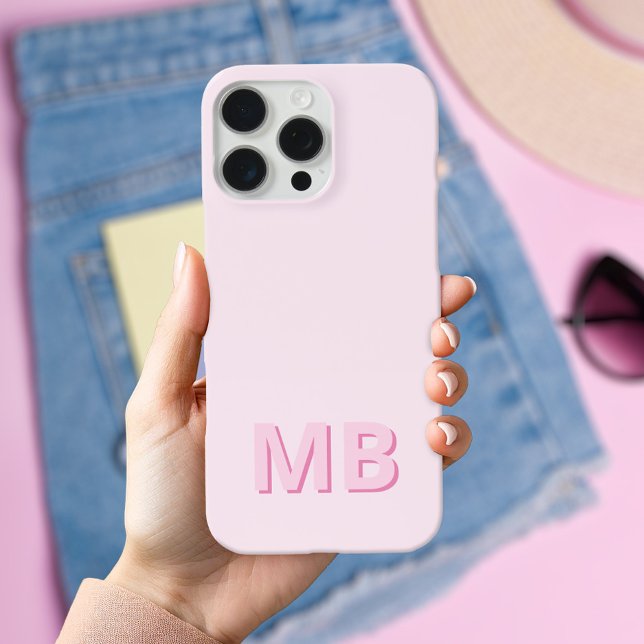 Coque iPhone Monogramme initial moderne simple (Créateur téléchargé)