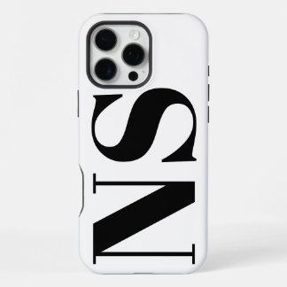 Coque iPhone 16 Pro Max Monogramme Initiales Minimalistes Typographie Gras