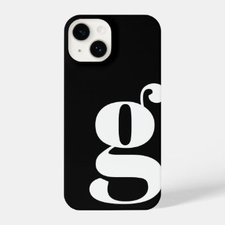Coque Pour iPhone 14 Monogramme minimaliste noir et blanc
