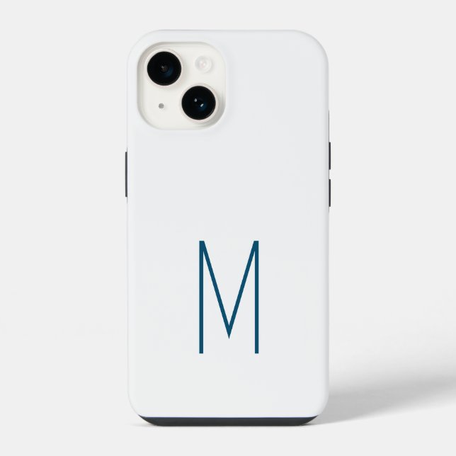 Coque iPhone Monogramme moderne initiale simple (Verso)