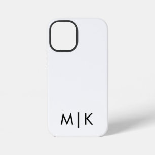 Coque iPhone 12 Mini Monogramme Moderne Noir et Blanc