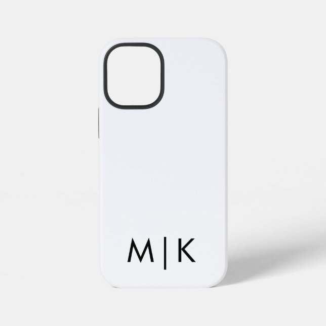 Coque iPhone  Monogramme Moderne Noir et Blanc  (Verso)