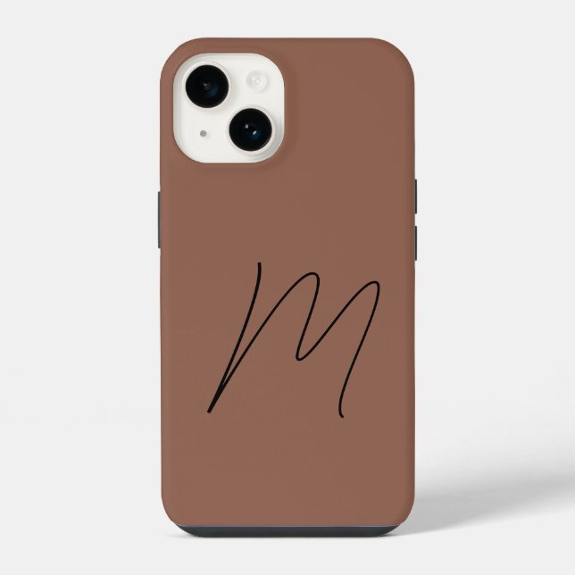 Coque iPhone Monogramme Moderne Simple Initiale Script (Verso)