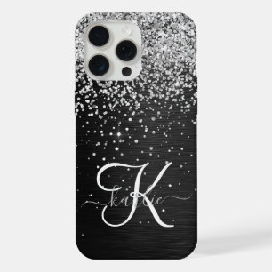Monogramme Pailleté Noir Strass Argent Personnalis