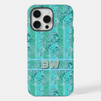 Monogramme personnalisé de Motif de licorne verte