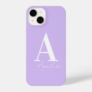 Coque Pour iPhone 14 Monogramme personnalisé violet Lilac