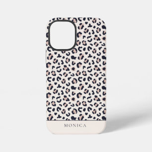 Coque iPhone 12 Mini monogramme rose poster de animal