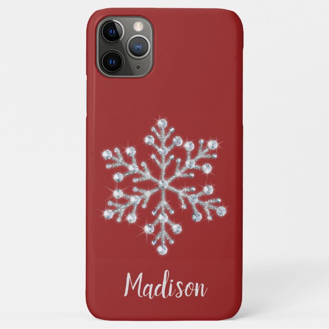 Coque iphone Monogramme rouge étincelant (Dos)