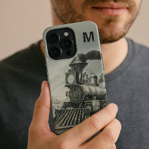 Monogramme Vintage Locomotive Train Téléphone