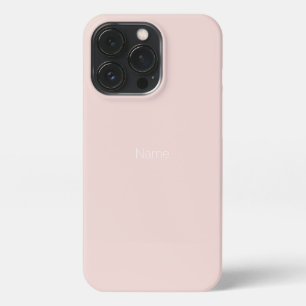 Etui iPhone 13 Pro Monographie de nom personnalisé minimaliste rose p