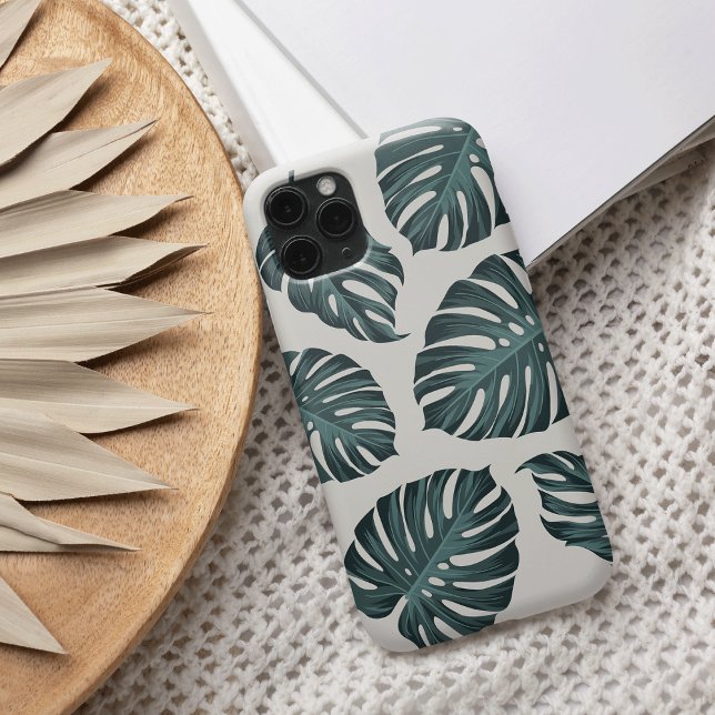 Coque iPhone Monstère botanique tropicale Feuille Motif d'été (Créateur téléchargé)
