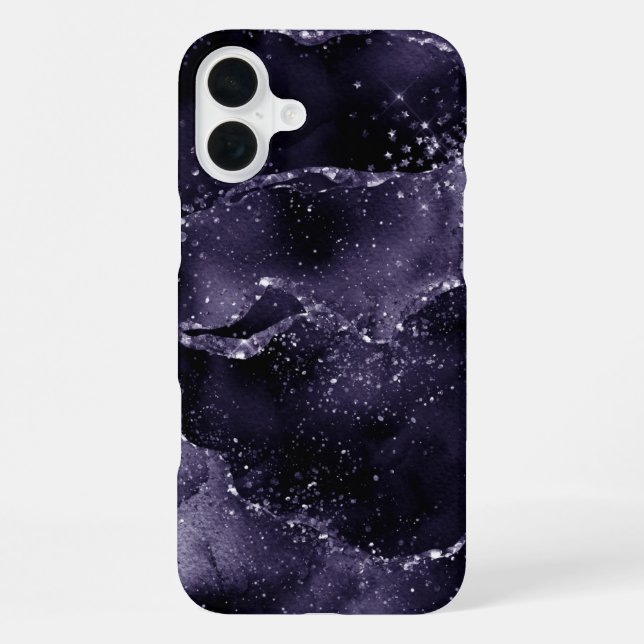 Coque iPhone Moody Agate | Midnight Indigo Deep Purple Glam (Verso)