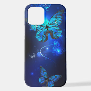 Coque iPhone 12 Morpho Butterfly in the Dark Background