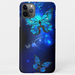 Coque iPhone 11Pro Max Morpho Butterfly in the Dark Background