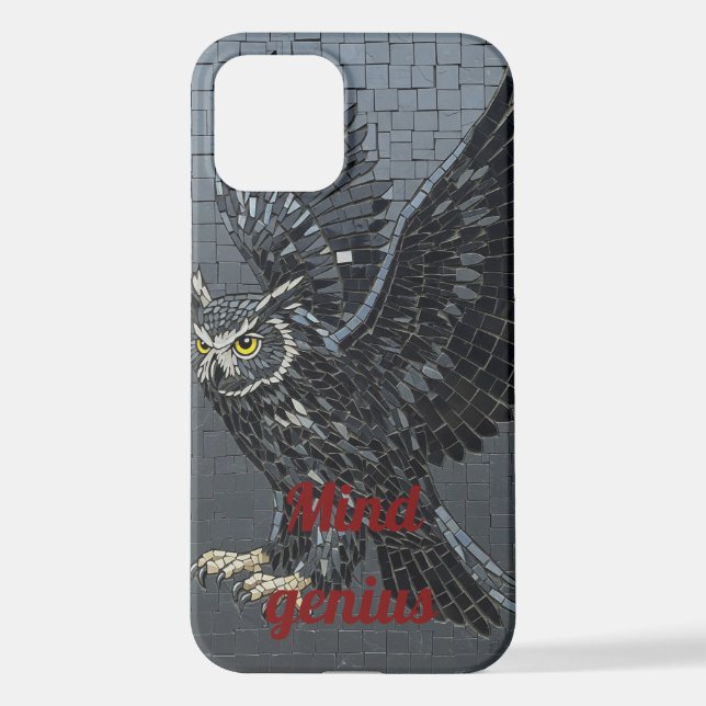 Coque iPhone Mosaic Owl "Mind Genius" Phone Case (Verso)