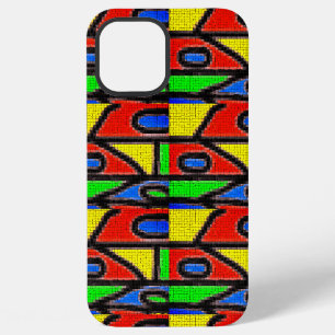 Coque iPhone 12 Pro Max Mosaïque artisanale, Peinture Barcelone Tilles Coq