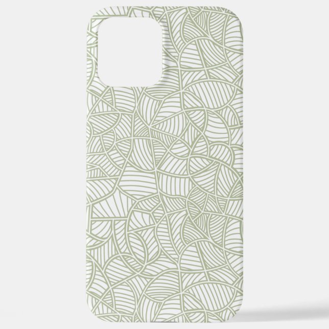 Coque iPhone Mosaïque feuille aléatoire vert pâle (Verso)