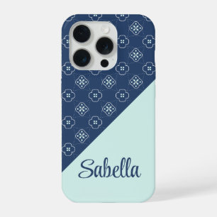 Motif à carreaux de style Denim bleu et menthe