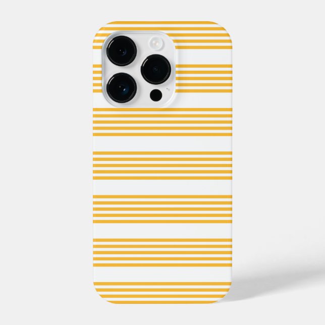 Coque iPhone Motif à cinq bandes jaune et blanc ensoleillé (Verso)