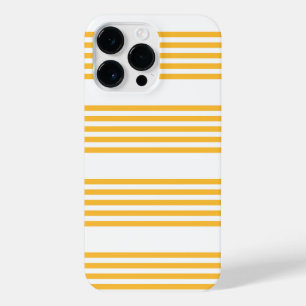 Coque Pour Pour iPhone 14 Pro Max Motif à cinq bandes jaune et blanc ensoleillé