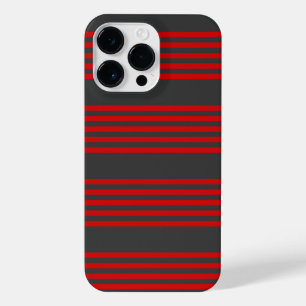 Coque Pour Pour iPhone 14 Pro Max Motif à cinq bandes rouge et charbon de bois