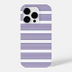 Coque Pour iPhone 14 Plus Motif à cinq bandes Ultra violet et blanc
