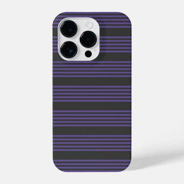 Coque iPhone Motif à cinq bandes Ultra violet et charbon de boi (Verso)