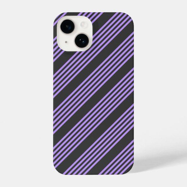Coque iPhone Motif à cinq bandes violet et charbon de bois (Verso)