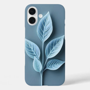 Coque iphone Motif à feuilles bleues souples