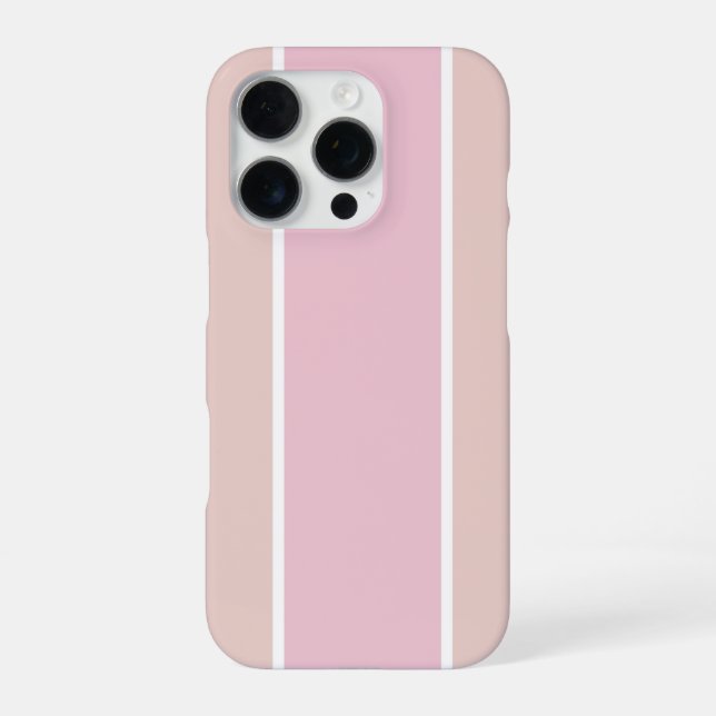 Coque iPhone Motif à rayures verticales rose pâle et beige (Verso)
