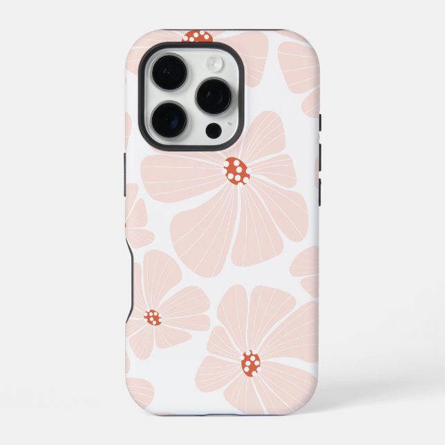 Coque iPhone motif Abstrait à fleurs rétro sans couture (Verso)