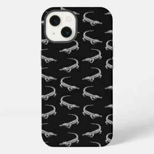 Etui iPhone 13 Motif Alligator Art Vintage Dessins d'Alligators