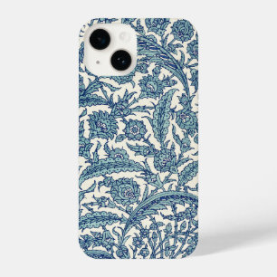 Coque Pour iPhone 14 Motif arabe Floral Orné Bleu