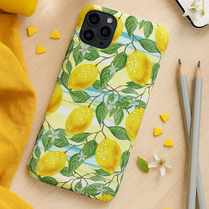 Coque iPhone 16 Pro Max Motif artistique de citron d'été méditerranéen mig