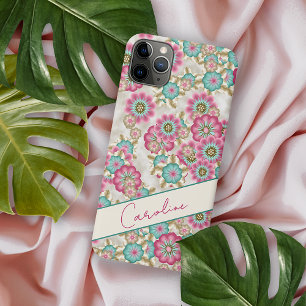 Coque iPhone 16 Pro Max Motif artistique de fleurs japonaises abstraites p