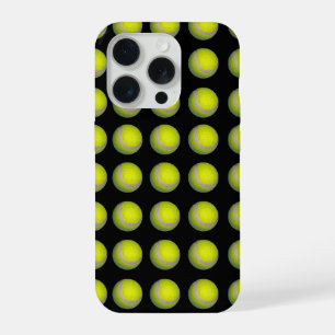 Motif balle de tennis jaune noir,