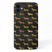 Coque iphone Motif Black and Gold Dachshund