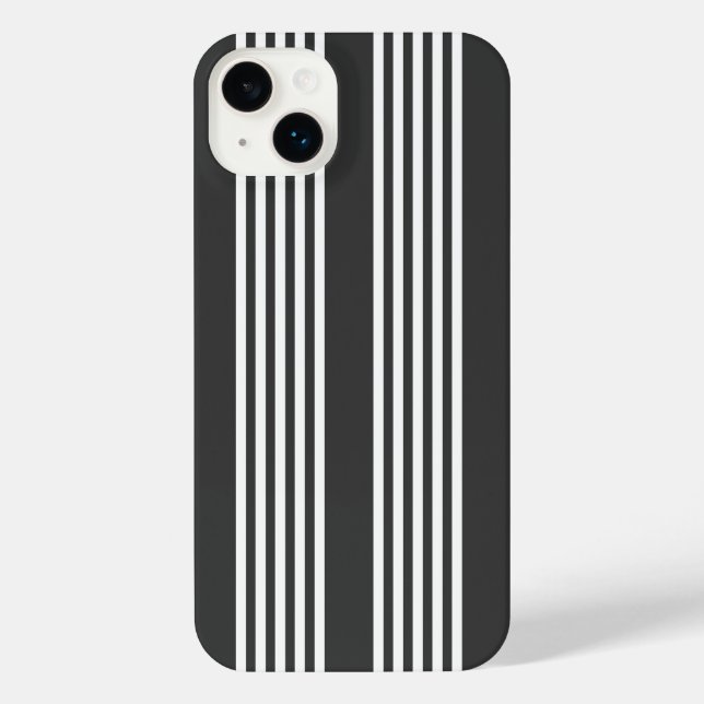 Coque iPhone Motif blanc et charbon de bois à cinq bandes (Verso)