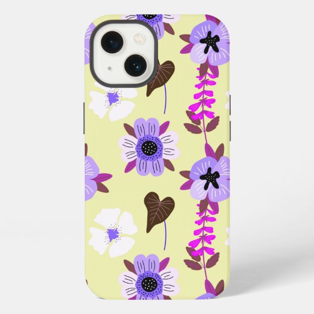 Coque iPhone Motif blanc fleur (Verso)