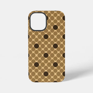 Coque iPhone 12 Mini Motif Brun Géométrique avec Cercles