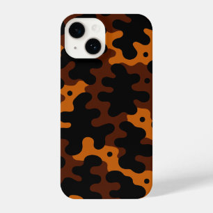 Coque Pour iPhone 14 Motif Camouflage moderne - Camo Brown et noir