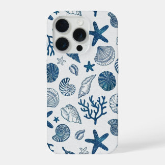Motif Coquillage Bleu et Blanc – Océan Côtiers Ae